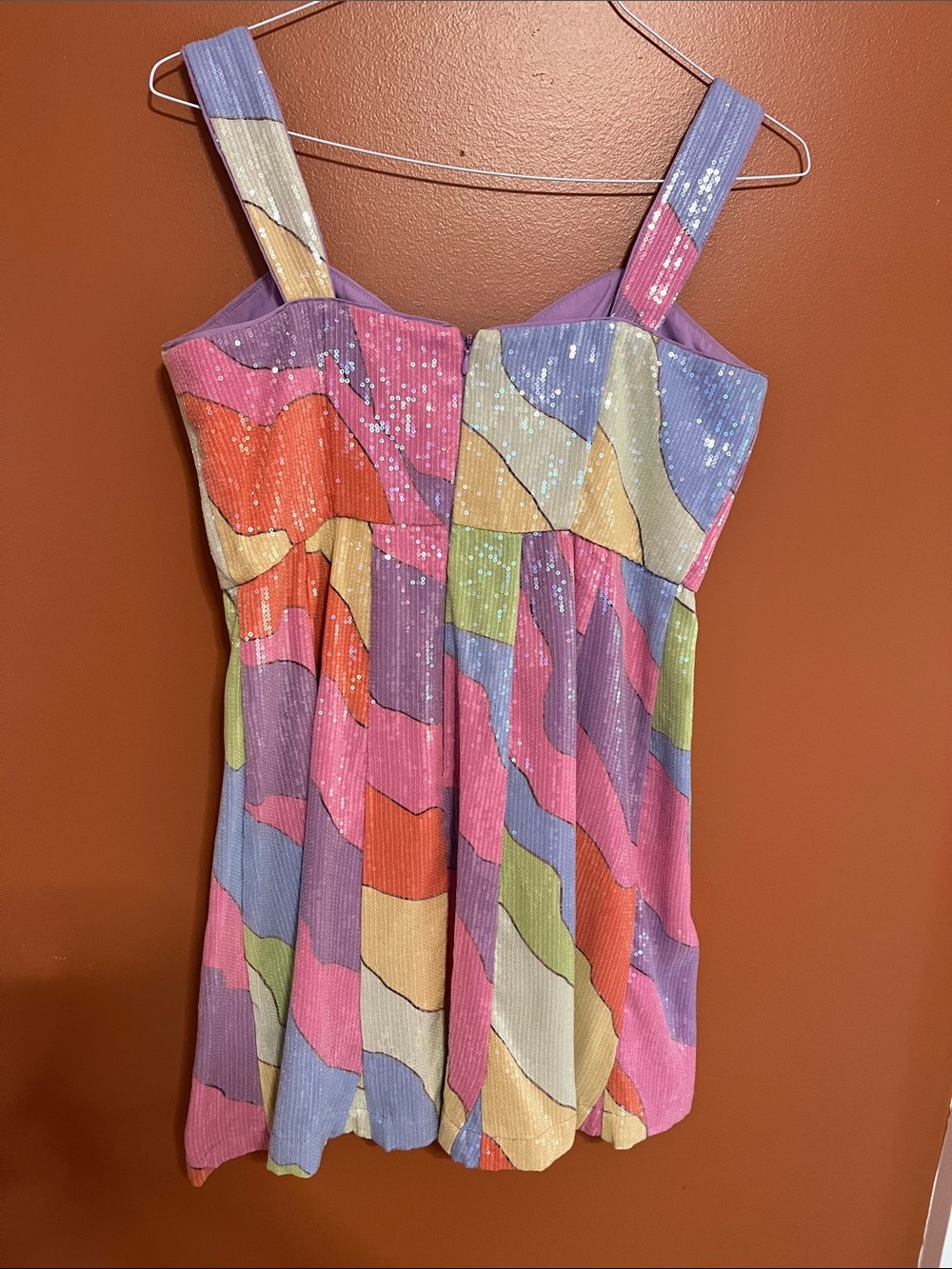 Hutch Rainbow Sequin Bustier Mini Dress Size 8 - Picture 4 of 5